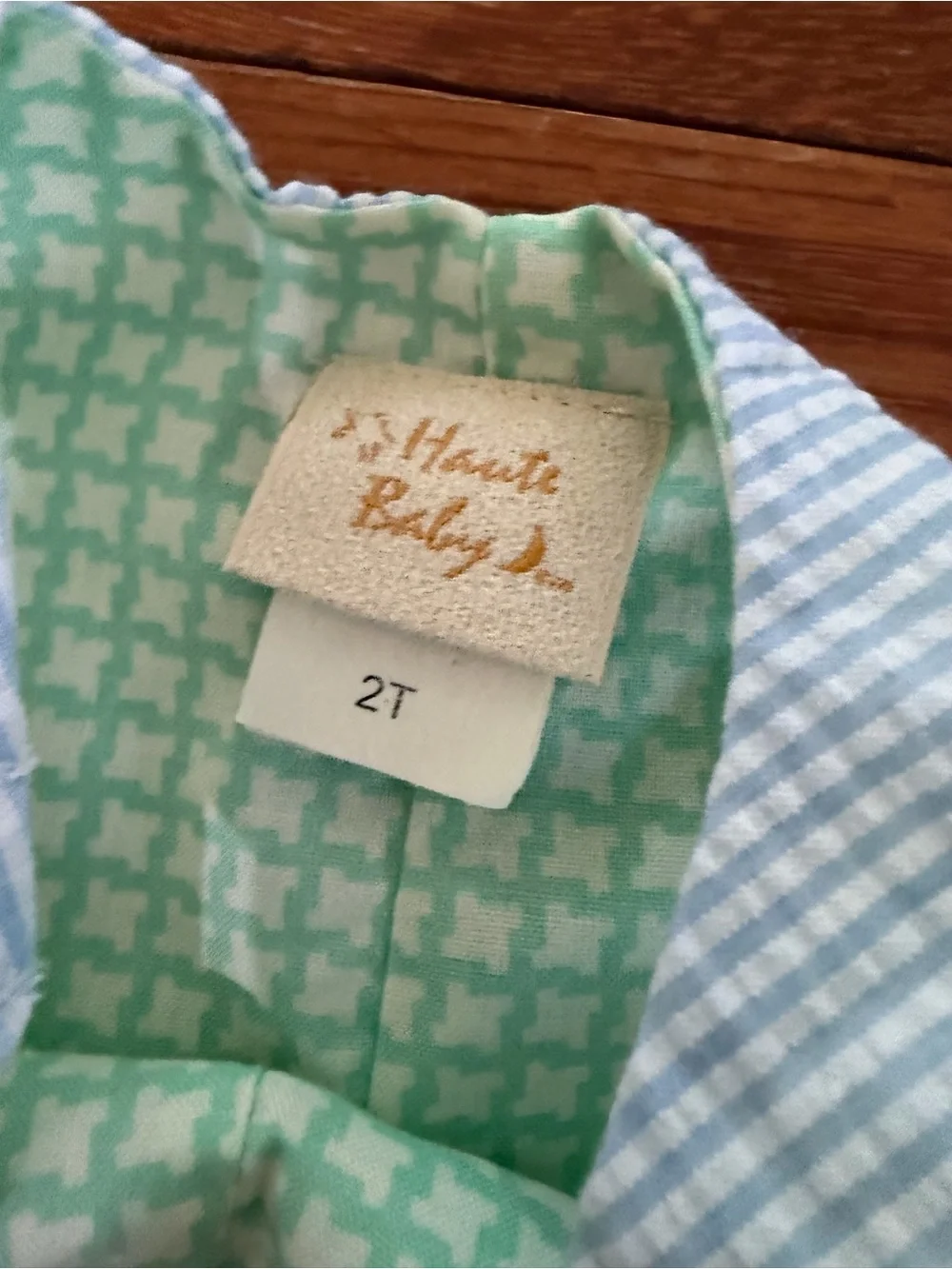 Haute Baby Boys Easter Bunny Mustache Seersucker Romper, 2t
